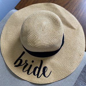 C.C Bride Embroidered Straw Sun Hat